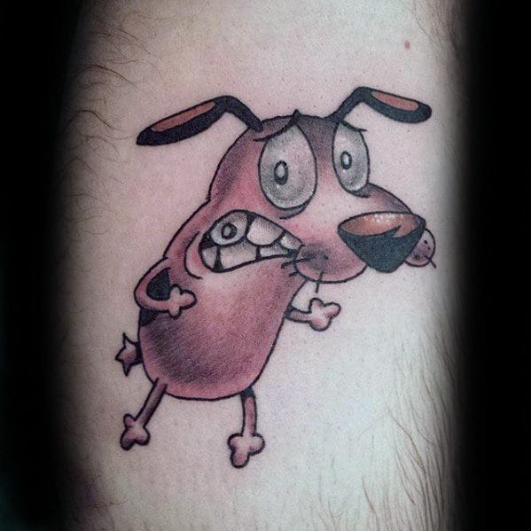 20 Cartoon Tattoo Designs - Courage The Cowardly Dog Tattoo Ideas - PetPress