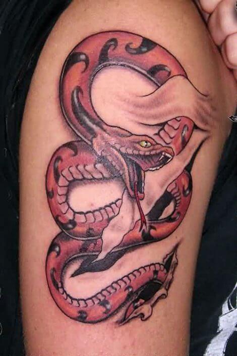 3d tattoo snake
