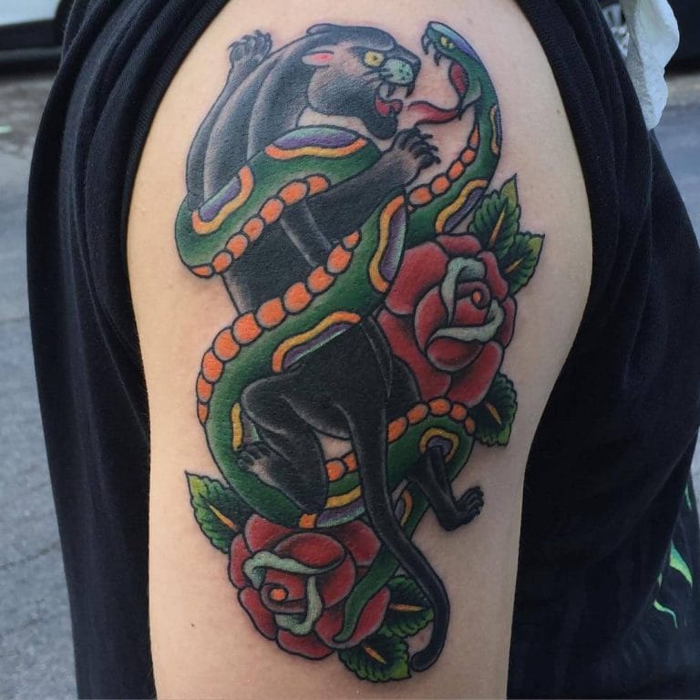 15+ Panther and Snake Tattoo Designs To Colouring Your Body