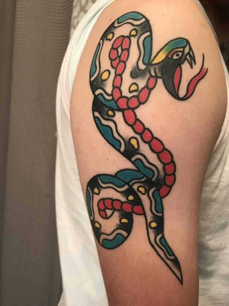 14 American Traditional Snake Tattoo Designs PetPress