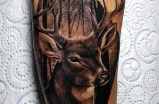 15+ Beautiful Black Deer Tattoo Designs - PetPress