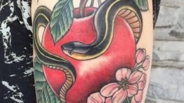 snake and apple tattoo 1
