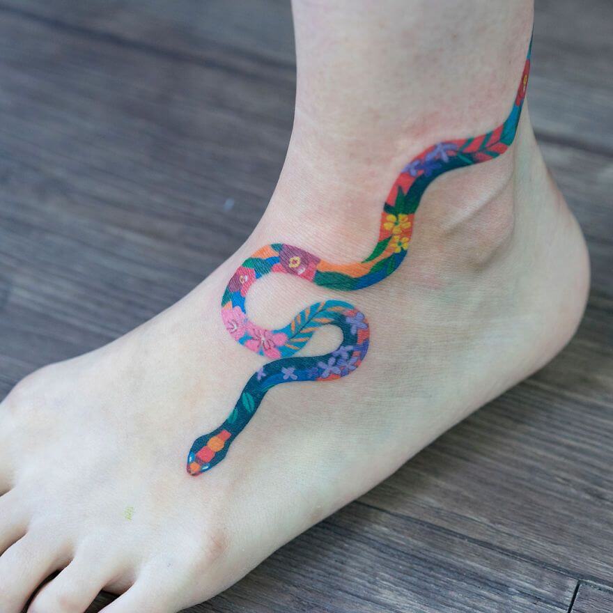 25 Snake Tattoos For Foot And Meanings - PetPress