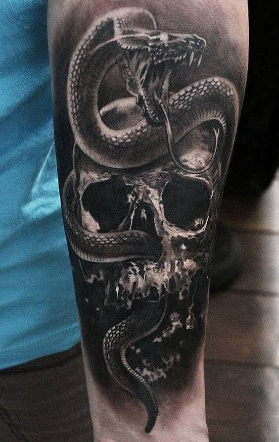 15 Traditional Skull And Snake Tattoos PetPress