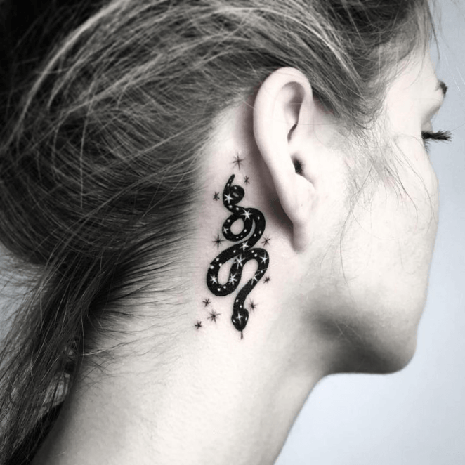 12 Snake Tattoo Ideas Behind Ear - PetPress