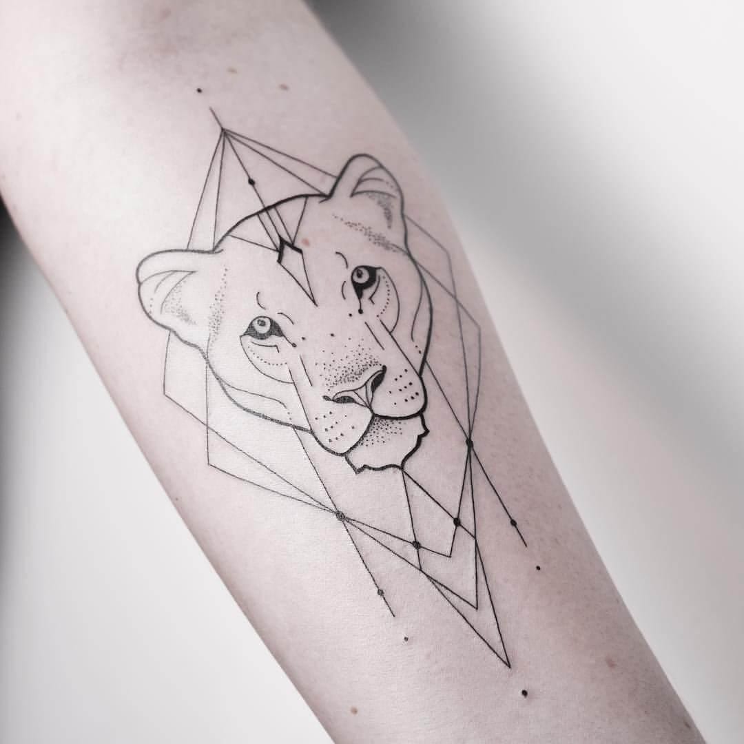 Simply Inked Geometric Temporary Tattoo Designs Geometric Lion Tattoo   Amazonin Beauty