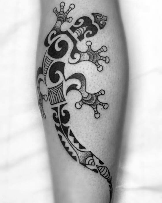 10 Tribal Gecko Tattoo Designs PetPress   Tribal Gecko Tattoo Idea 