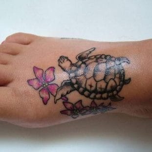 15+ Best Turtle Foot Tattoo Designs - PetPress