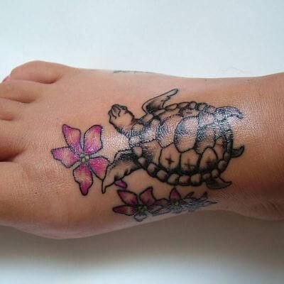 15+ Best Turtle Foot Tattoo Designs - PetPress