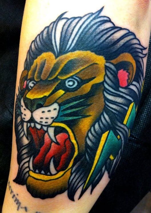 12+ American Tattoo Ideas Traditional Lion Tattoo Designs PetPress