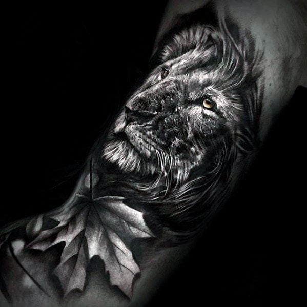 14+ Black And White Lion Tattoo Designs & Ideas - PetPress