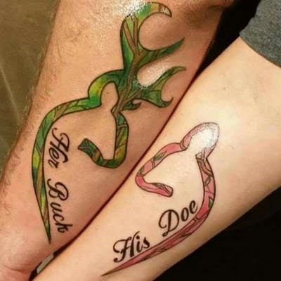 15+ Awesome Deer Couple Tattoos Designs - PetPress