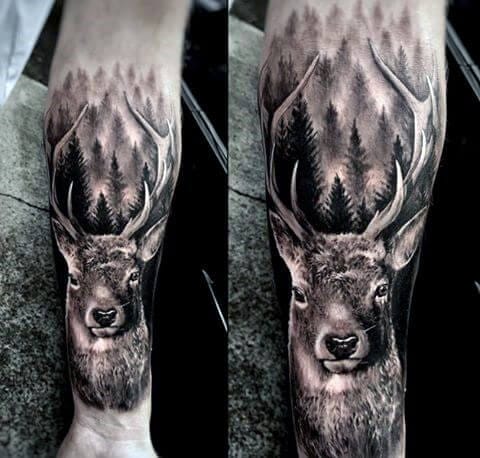 14+ Best Deer in Woods Tattoo Designs - PetPress