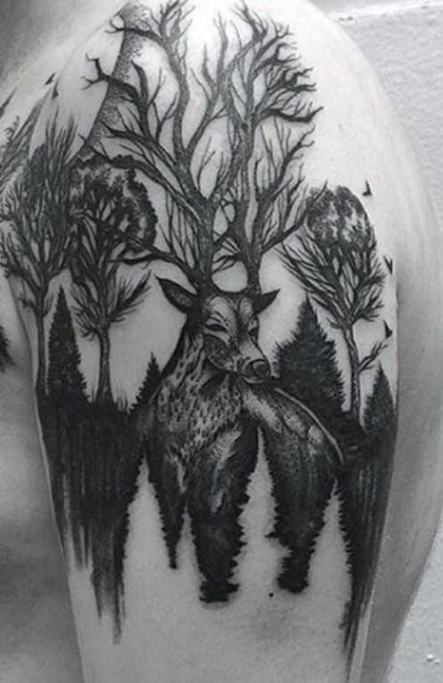Top 15+ Deer & Tree Tattoo Designs - PetPress