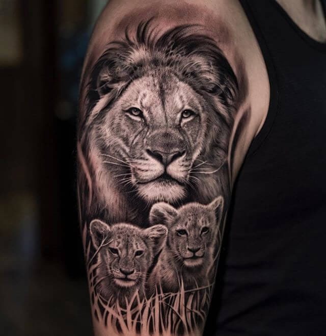 lion mom and cub tattoo with arrowTikTok Search