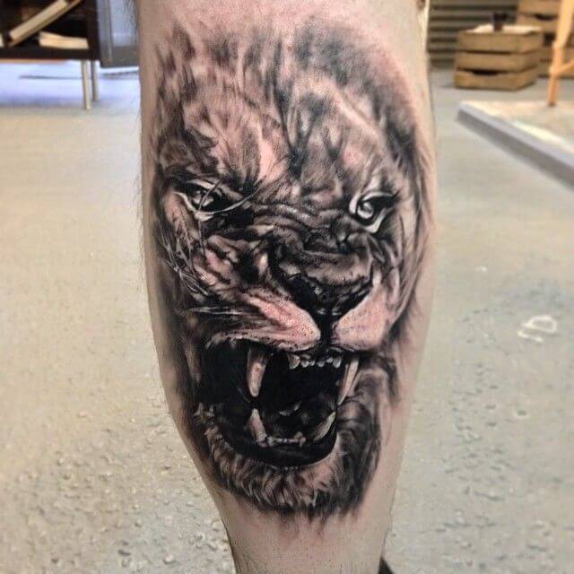 Top 15+ Best Calf Muscle Tattoo Ideas - Lion Tattoo Designs - PetPress