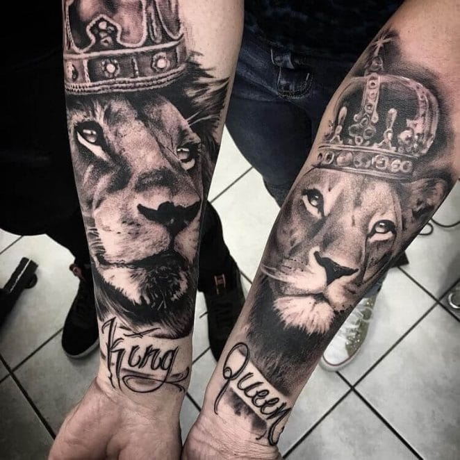12+ Unique Couple Tattoos - Lion Tattoo Designs - PetPress