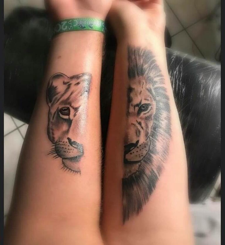 12+ Unique Couple Tattoos - Lion Tattoo Designs - PetPress