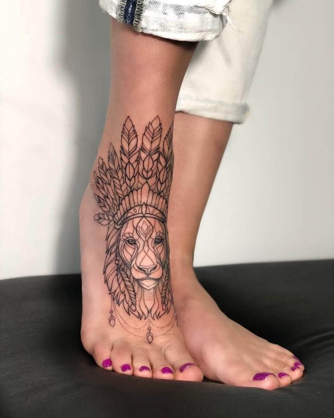 12+ Cool Lion Tattoos On Foot - PetPress