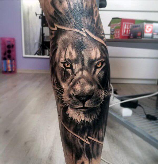 15+ Lion Leg Tattoo Ideas and Designs - PetPress