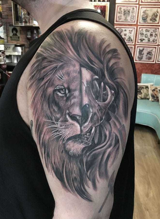 15+ Lion Skull Tattoo Ideas & Designs - PetPress