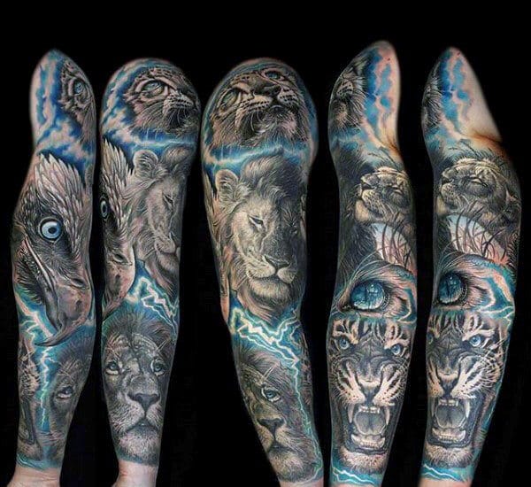 Top 21+ Lion Sleeve Tattoo Designs - PetPress