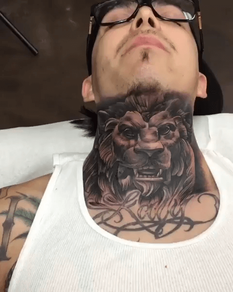 12+ Best Lion Throat Tattoo Designs - PetPress