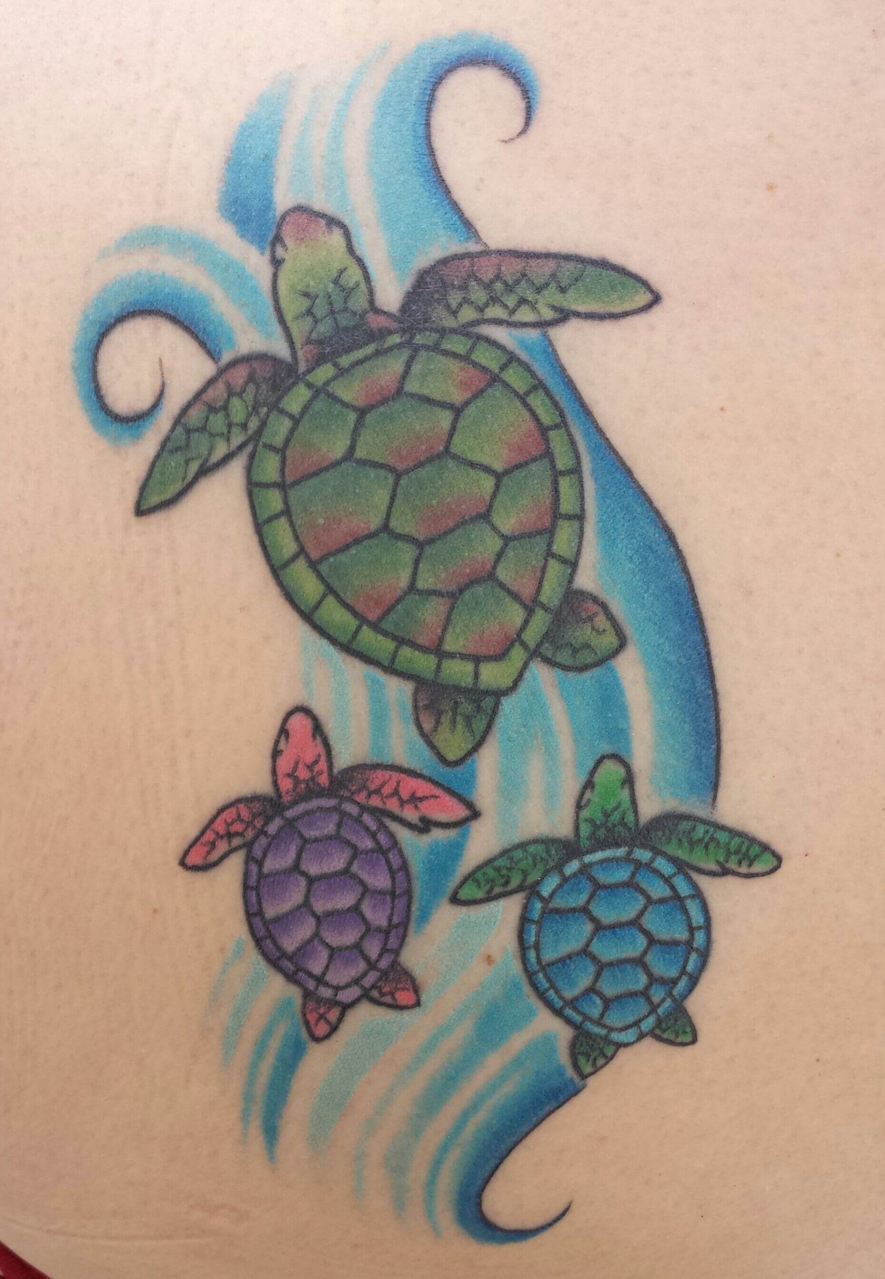 10 Mom And Baby Sea Turtle Tattoo Designs PetPress   Mom And Baby Sea Turtle Tattoo Idea Scaled 