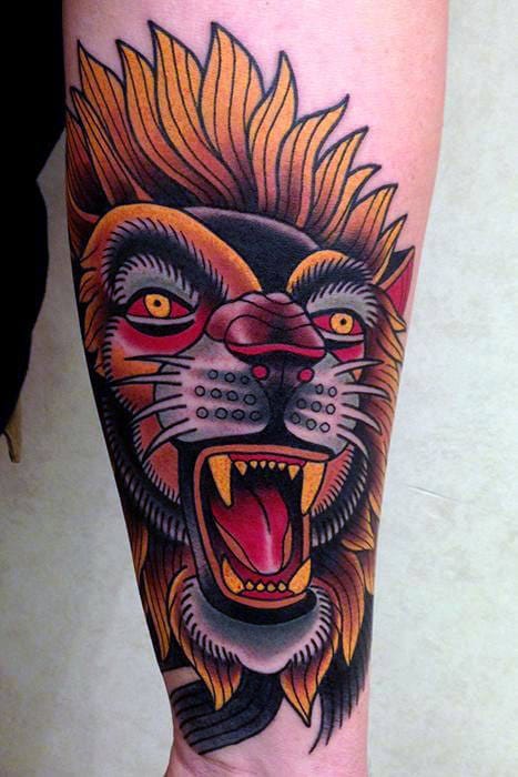 12+ Old School Lion Tattoo Designs - PetPress
