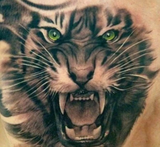 15+ Best Chest Tattoo Designs – Tiger Tattoo Ideas - PetPress
