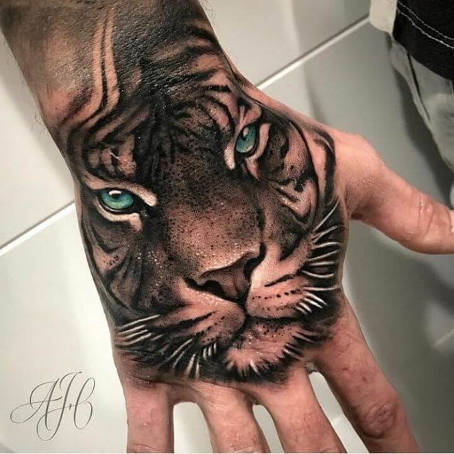 15+ Cool Hand Tattoos - Tiger Tattoo Designs - PetPress