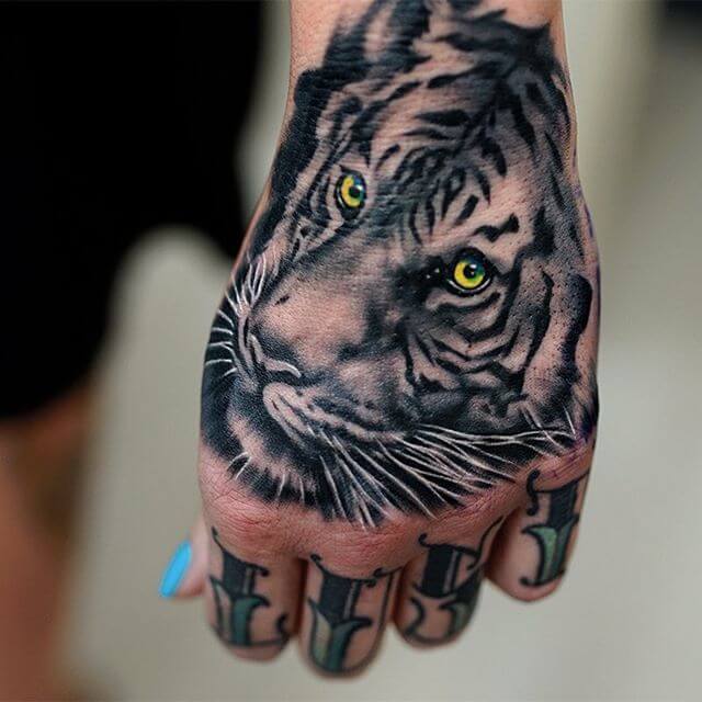 15+ Cool Hand Tattoos - Tiger Tattoo Designs - PetPress