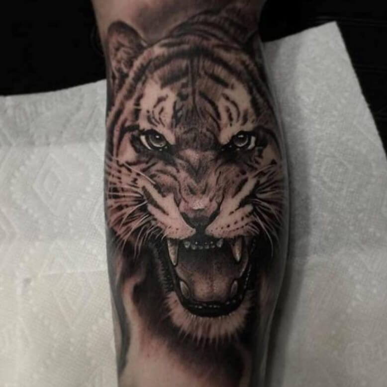 14+ Best Leg Tattoo Designs – Tiger Tattoo Ideas - PetPress