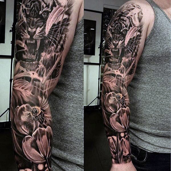 15+ Best Sleeve Tattoo Designs – Tiger Tattoo Ideas - PetPress