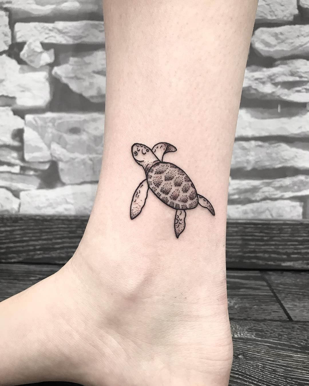 15+ Trendy Ankle Tattoos - Turtle Tattoo Designs - PetPress