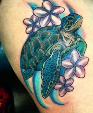 15+ Best Turtle and Flower Tattoo Designs - PetPress