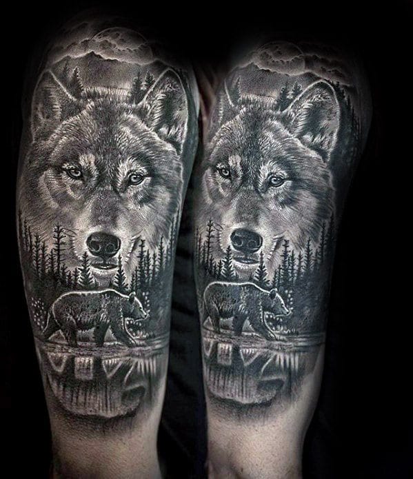 10+ Best Bear and Wolf Tattoo Ideas - PetPress