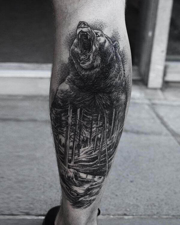 12+ Realistic Looking Bear Tattoos For Leg - PetPress