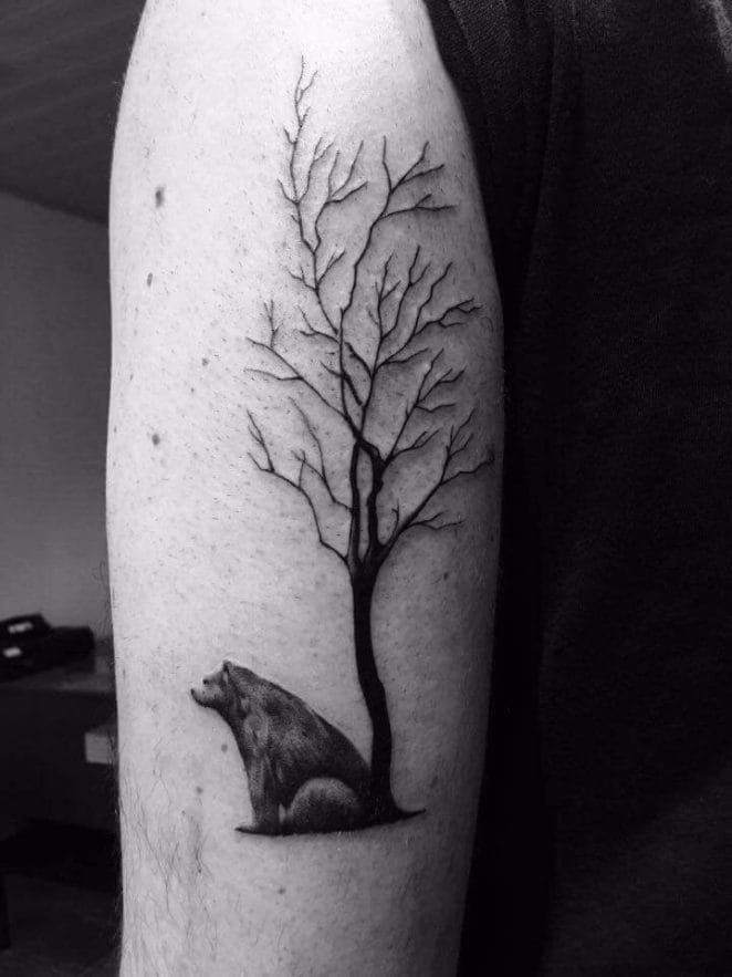 12+ Amazing Bear and Trees Tattoo Designs - PetPress