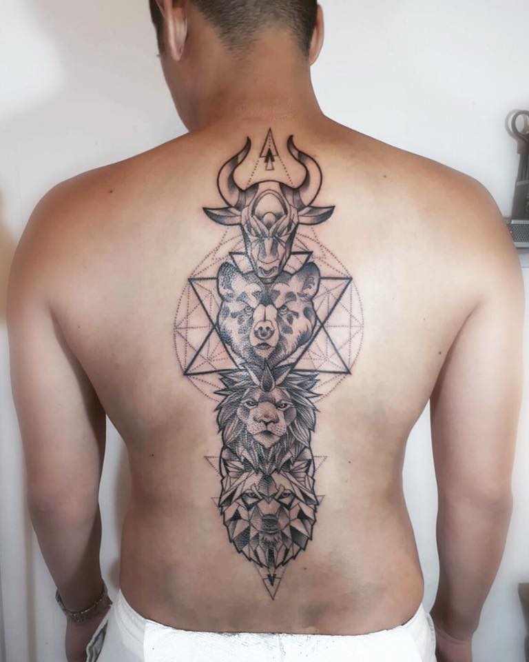 Geometric Taurus symbol by Chad Leever TattooNOW