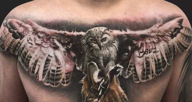 Top 12+ Owl Chest Tattoo Designs - PetPress