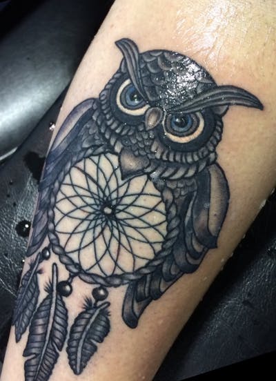 12+ Best Owl Dreamcatcher Tattoo Designs - PetPress