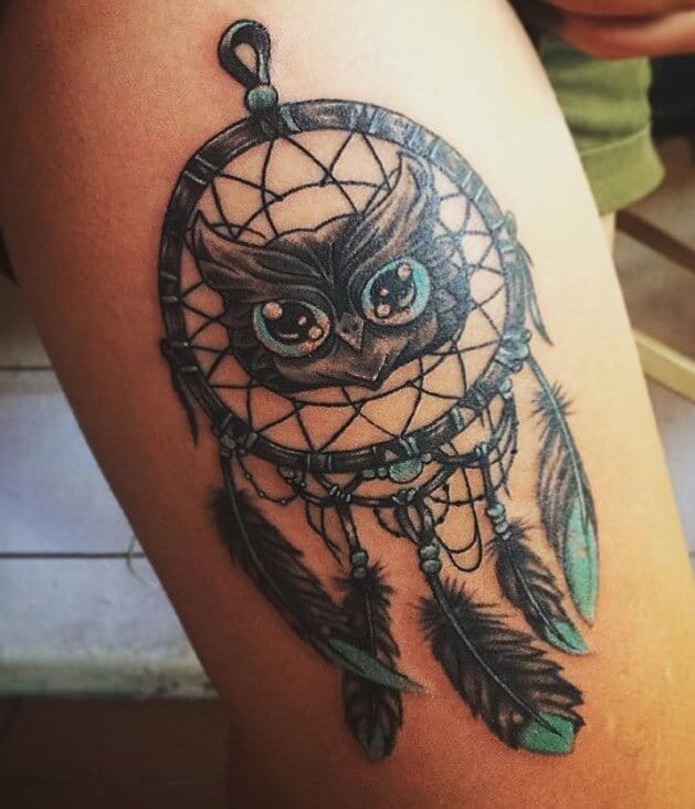 12+ Best Owl Dreamcatcher Tattoo Designs - PetPress