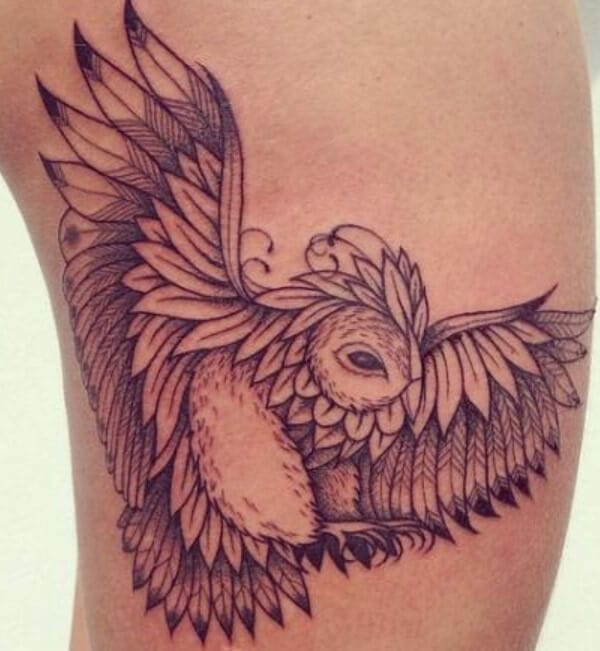 12+ Best Owl Thigh Tattoo Designs - PetPress
