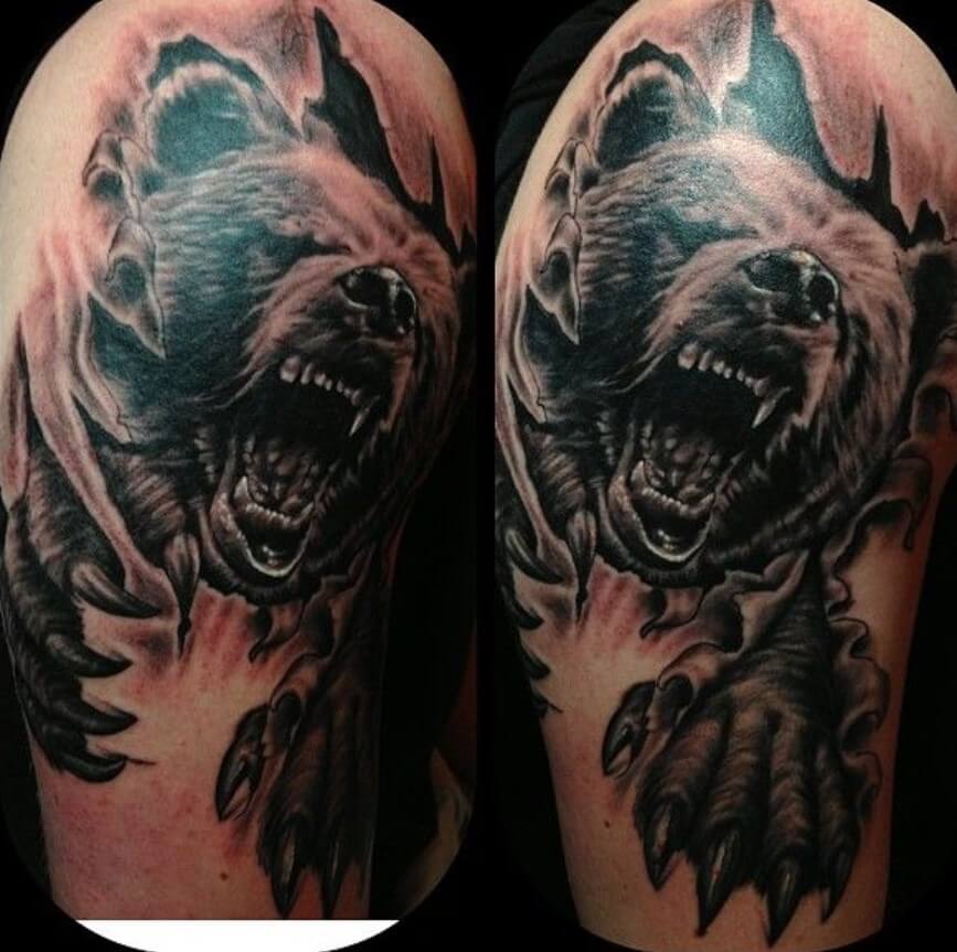 12+ Cool Roaring Bear Tattoo Designs - PetPress