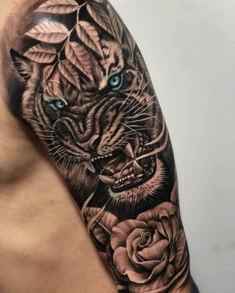 15+ Best Tiger and Rose Tattoo Designs PetPress