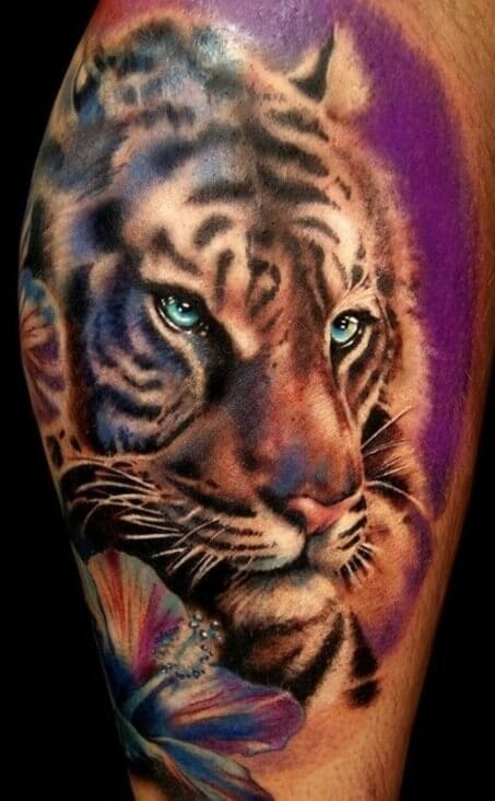 12+ Realistic Blue Eyes Tattoos - Tiger Tattoo Designs - PetPress