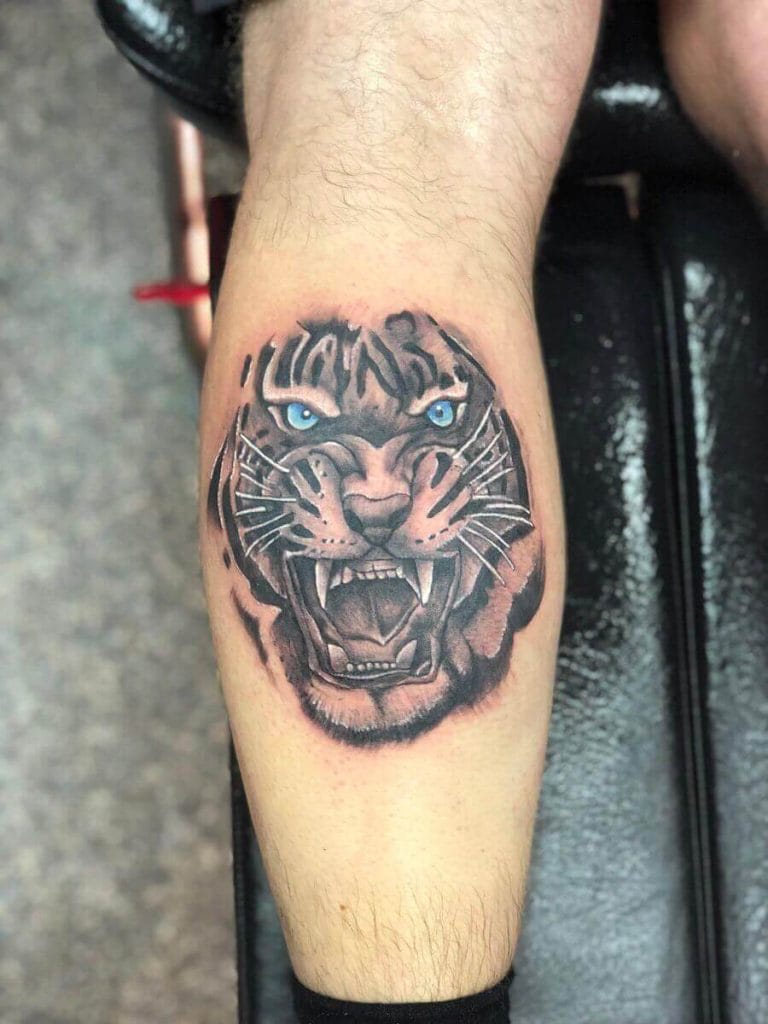 Top 12+ Best Calf Muscle Tattoo Ideas - Tiger Tattoo Designs - PetPress