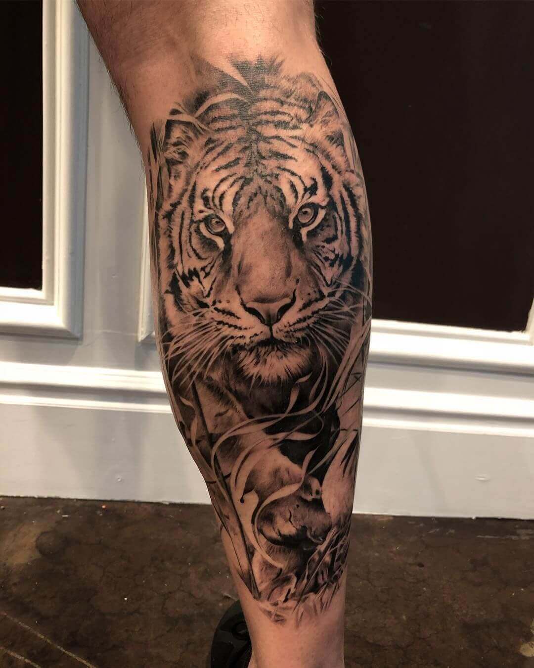 Top 12+ Best Calf Muscle Tattoo Ideas - Tiger Tattoo Designs - PetPress