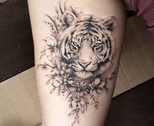 12+ Best Tiger and Flower Tattoo Designs - PetPress